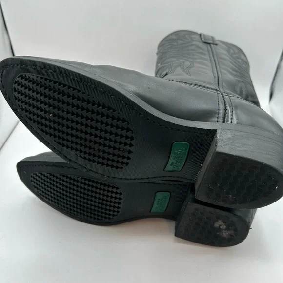 Laredo Boots 4240 Paris Lea Vamp Fox & Front Shaft Cowboy Black Leather Sz 9 - Picture 13 of 13